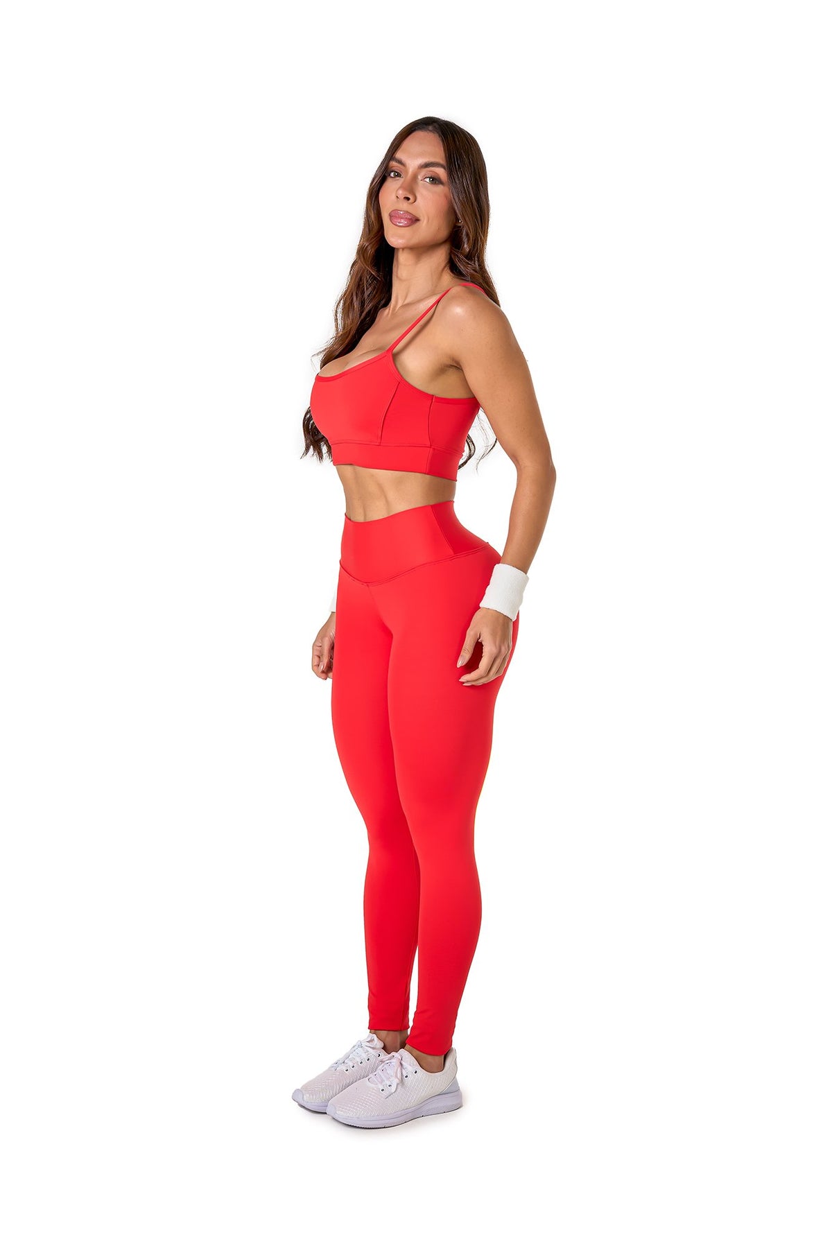 Basic Polyamide Leggings Set - Red