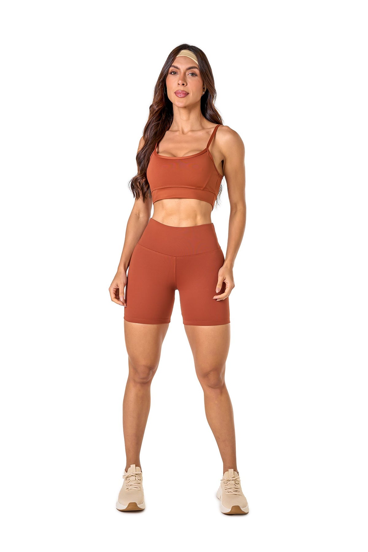 Basic Polyamide Shorts - Brown