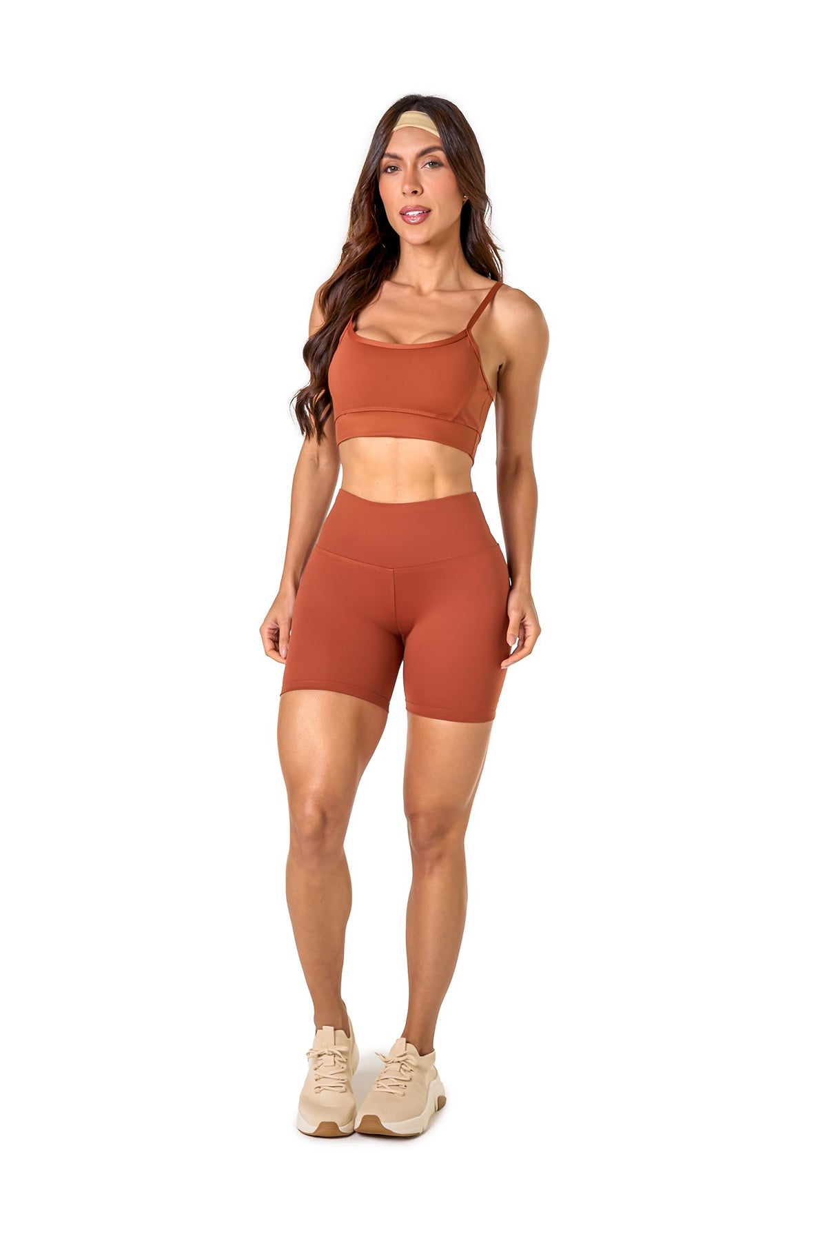Basic Polyamide Sports Bra - Brown