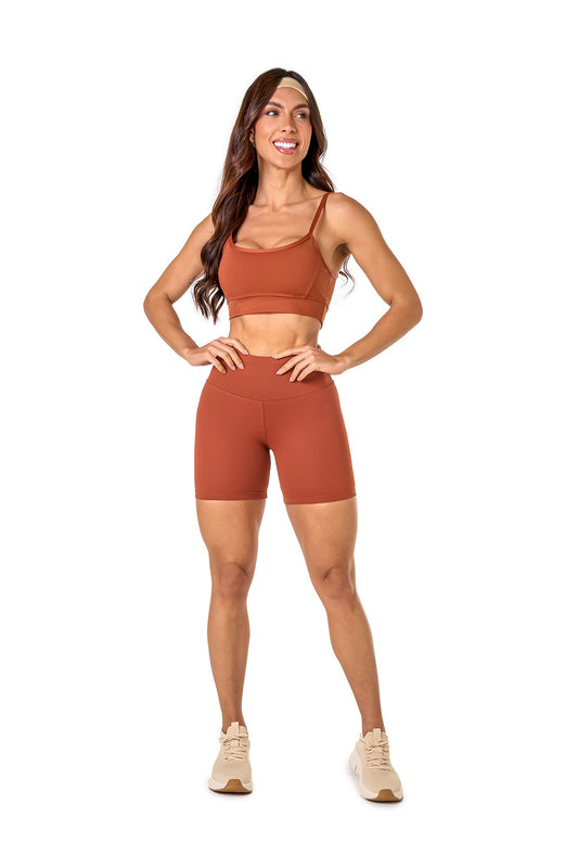Basic Polyamide Shorts Set - Brown