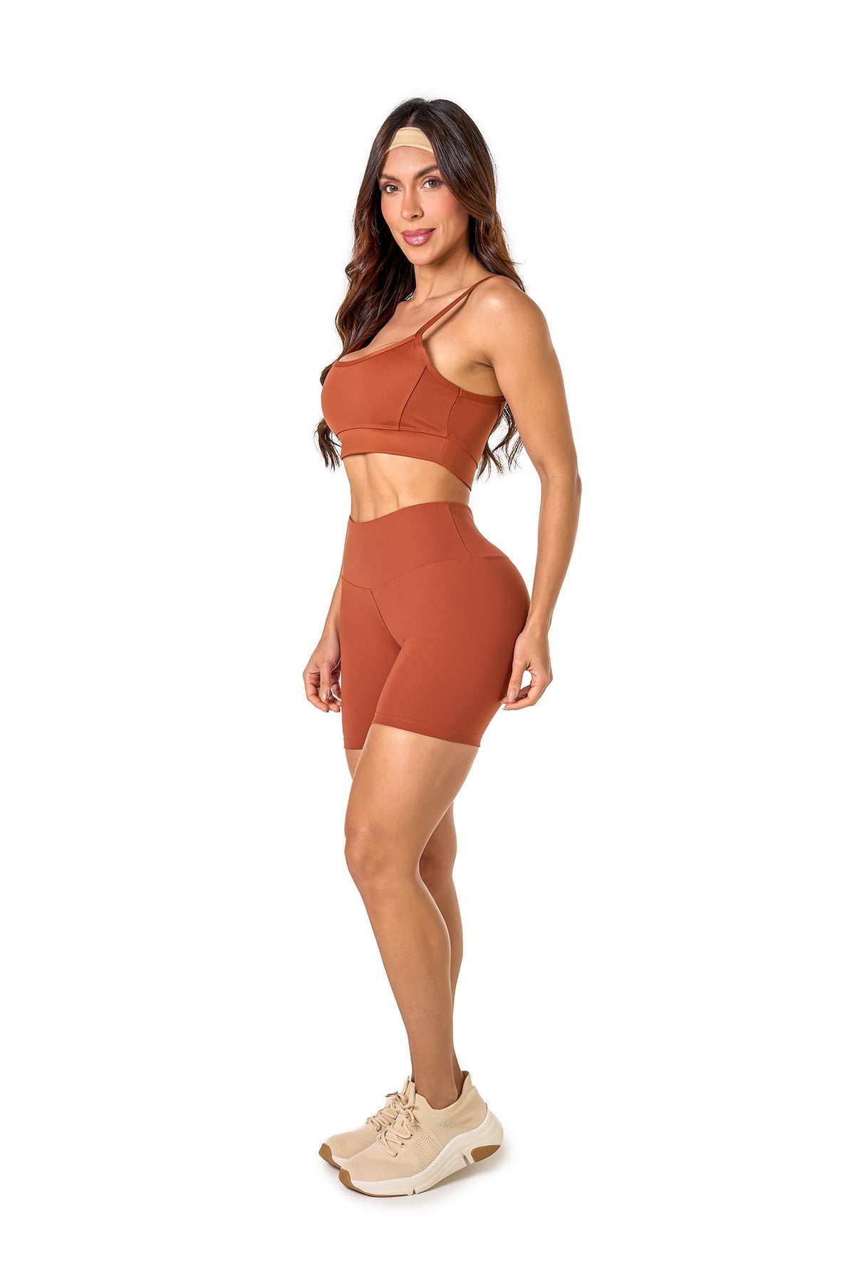 Basic Polyamide Shorts Set - Brown