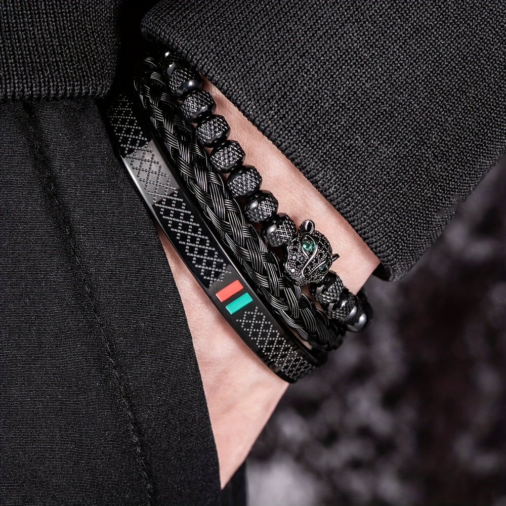 *AVELI VACATION LIMITED OFFER*  Leopard Head Luxury Men's Bracelet. {Buy One, Get Two}