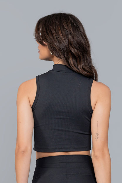 Ribbed Crop Top - Black