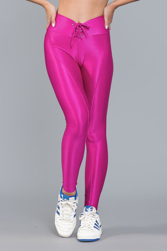 Metallic Leggings - Pink