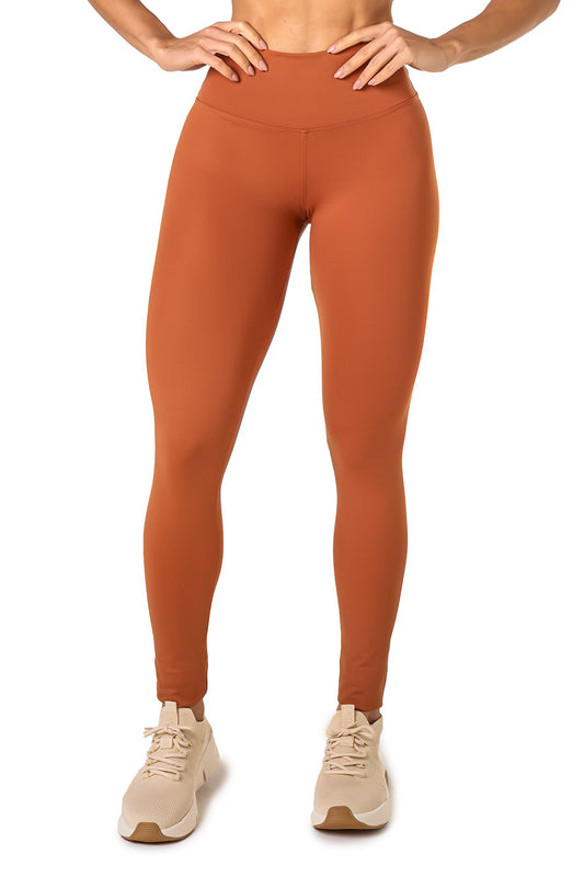 Basic Polyamide Leggings - Brown