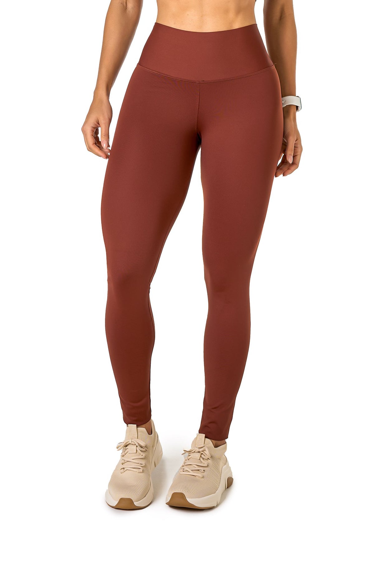 Basic Polyamide Leggings - Dark Brown