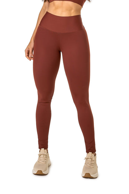 Basic Polyamide Leggings - Dark Brown