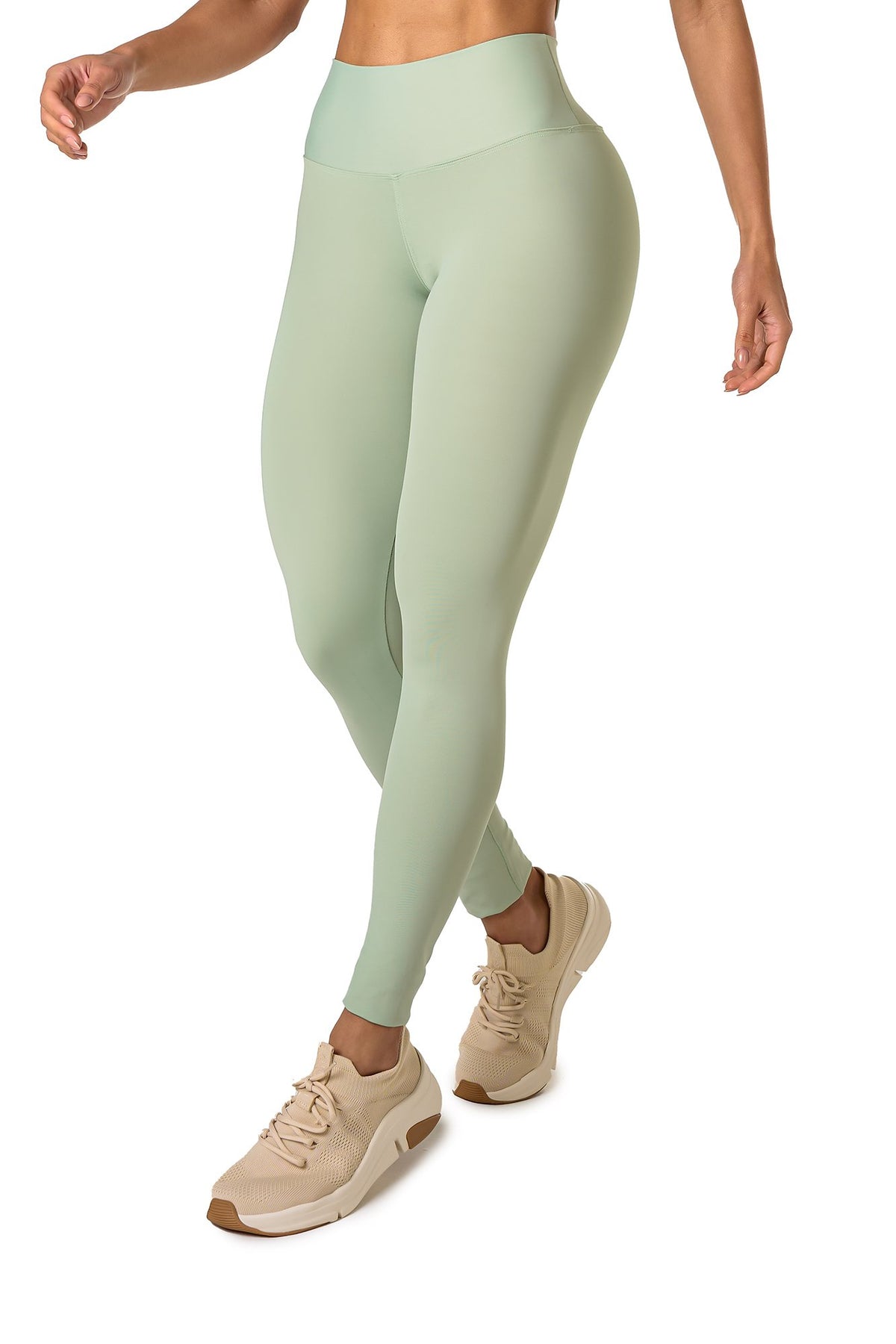 Basic Polyamide Leggings - Light Green