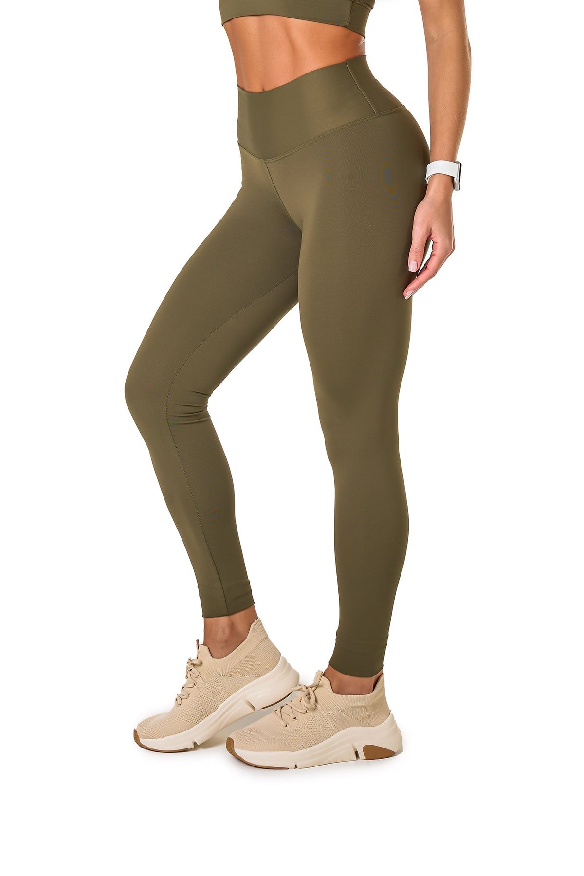Basic Polyamide Leggings - Green
