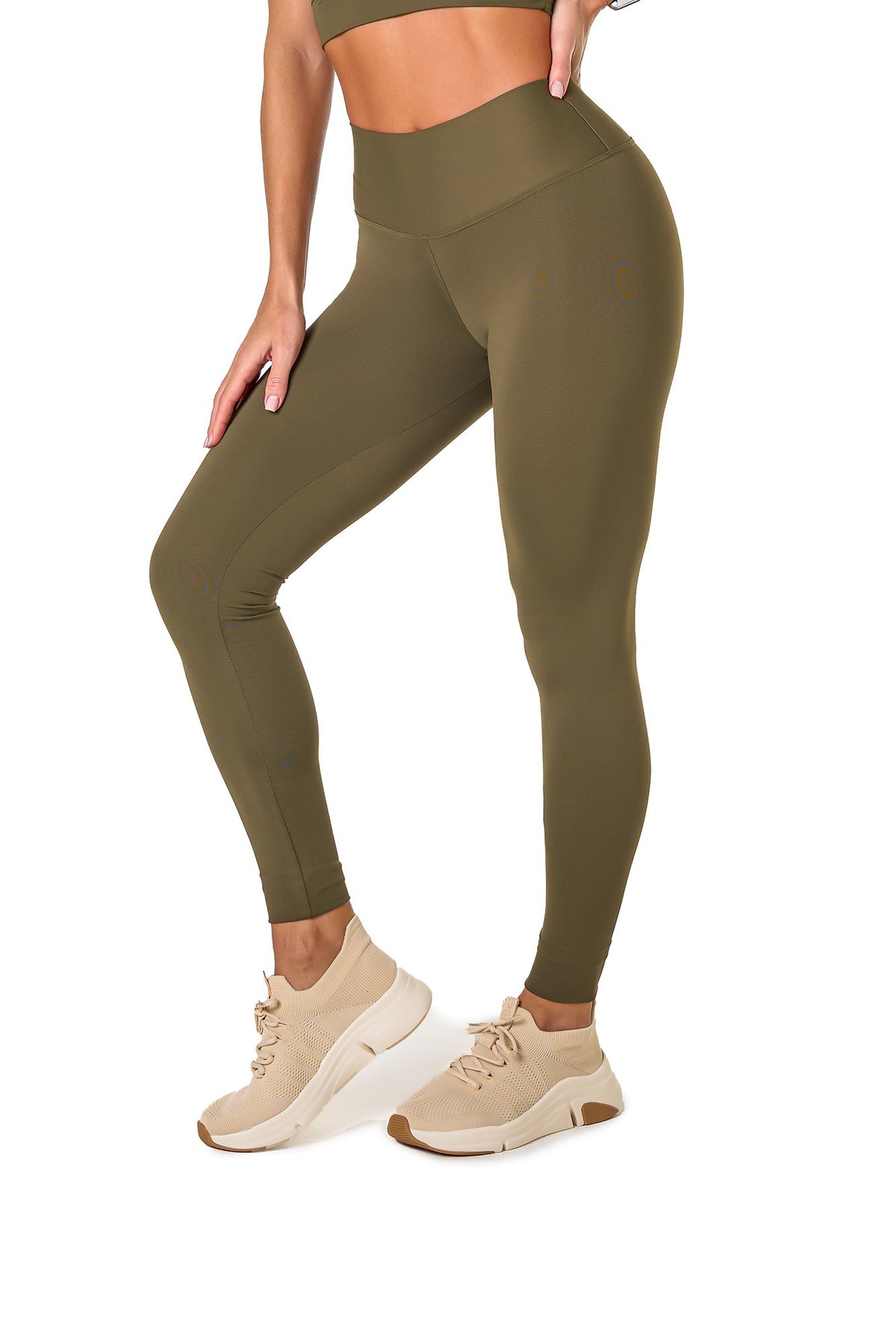 Basic Polyamide Leggings - Green