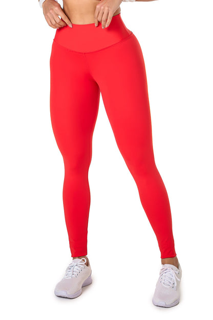 Basic Polyamide Leggings - Red