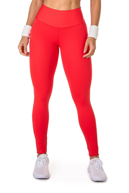 Basic Polyamide Leggings - Red