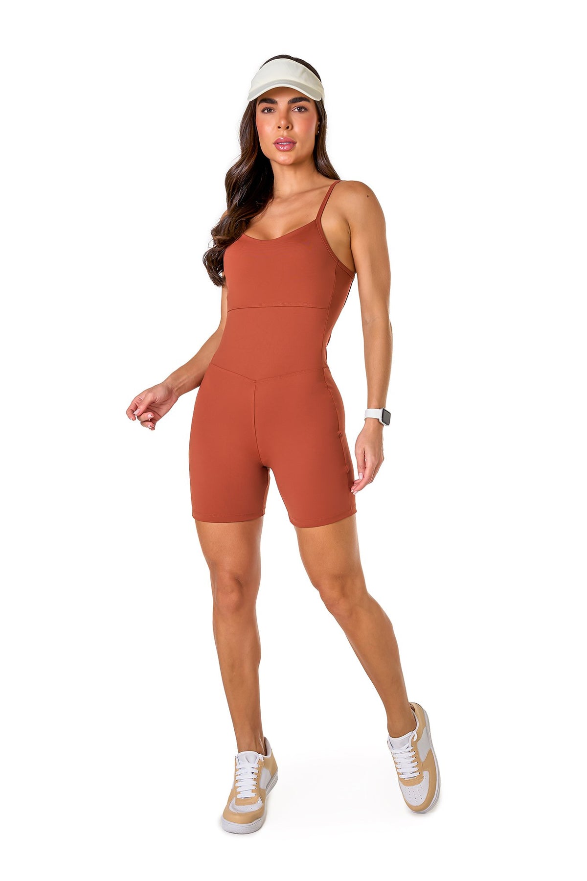 Polyamide Short Unitard - Brown