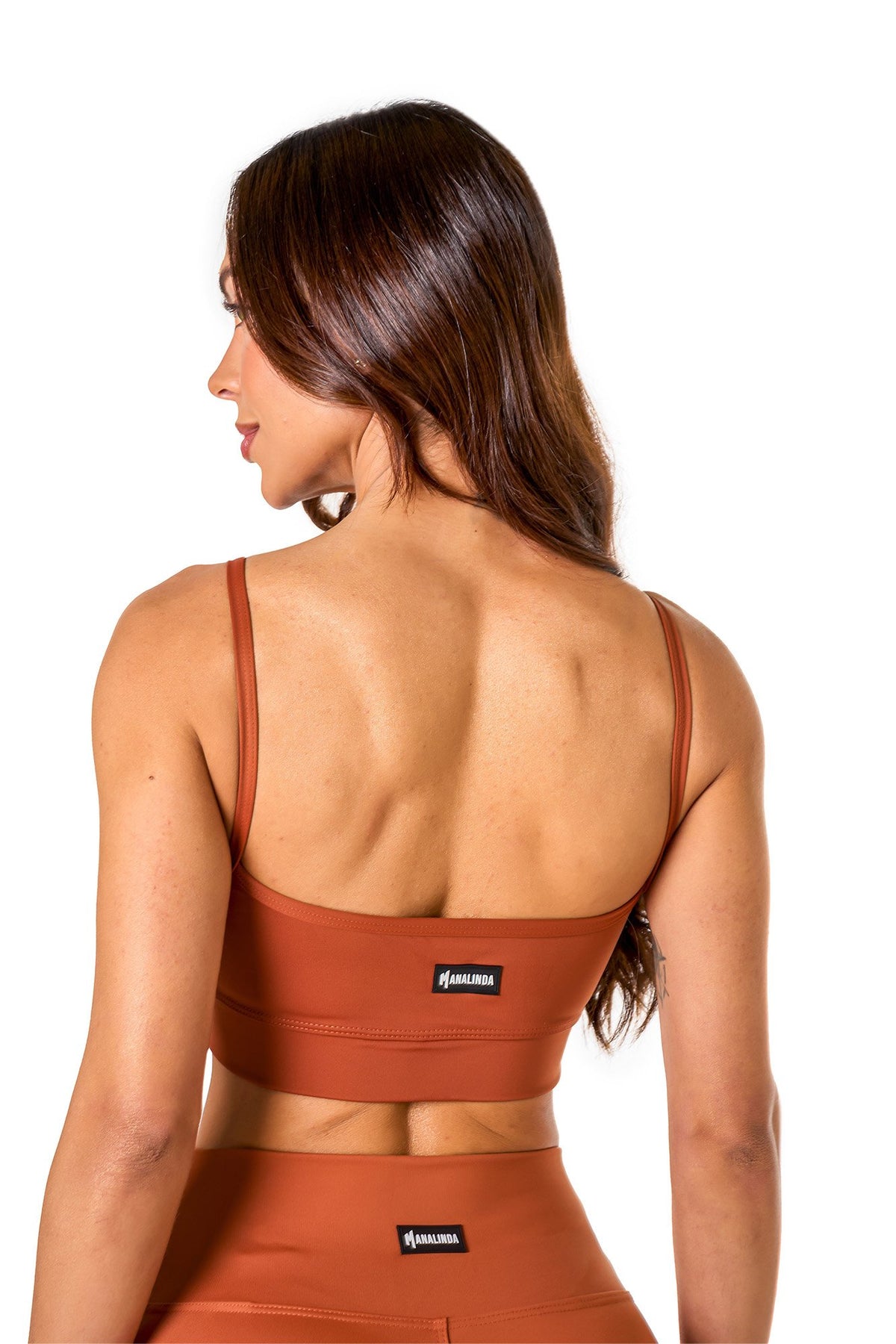 Basic Polyamide Sports Bra - Brown