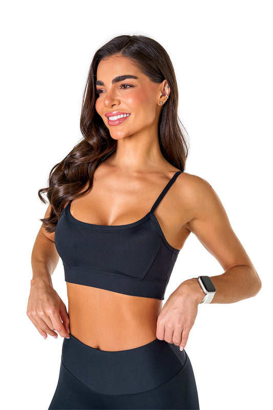 Basic Polyamide Sports Bra - Black