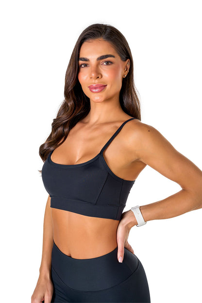Basic Polyamide Sports Bra - Black