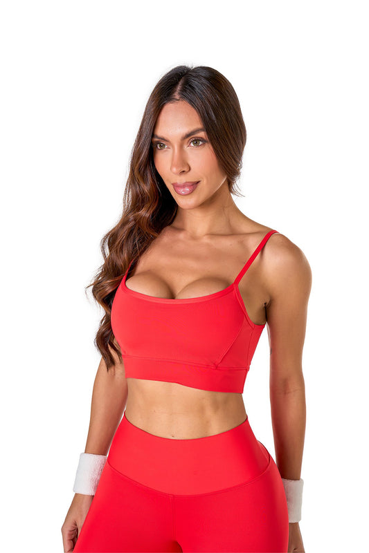 Basic Polyamide Sports Bra - Red