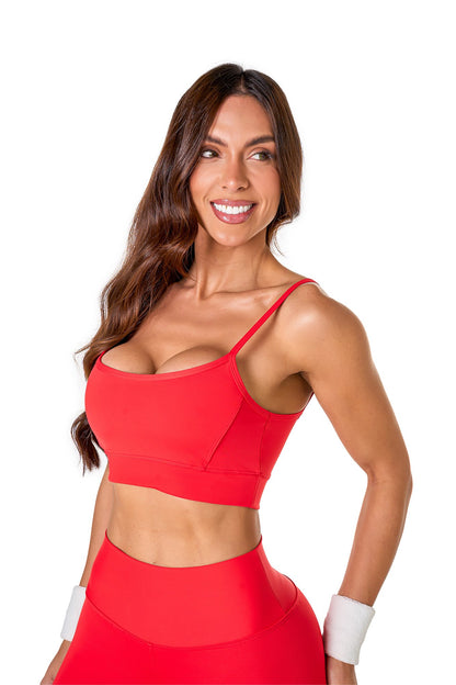 Basic Polyamide Sports Bra - Red